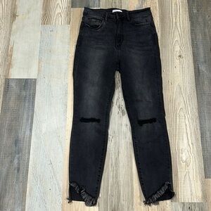 Cello black wash distressed jeans